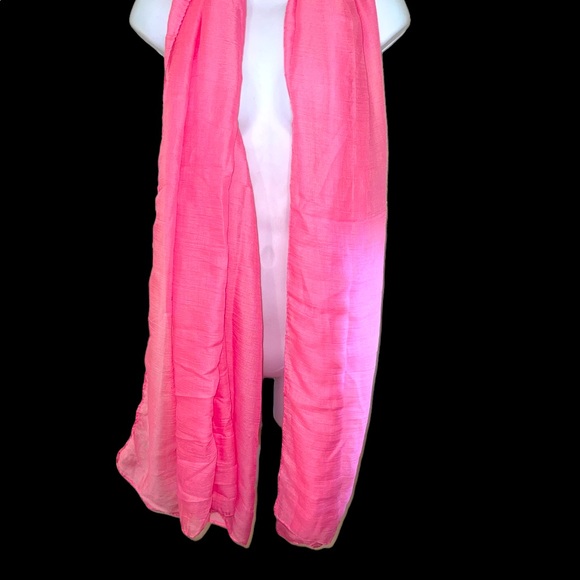 HOT PINK LONG COTTON SCARF BY THE FLAWSOME WOMAN - Picture 2 of 4